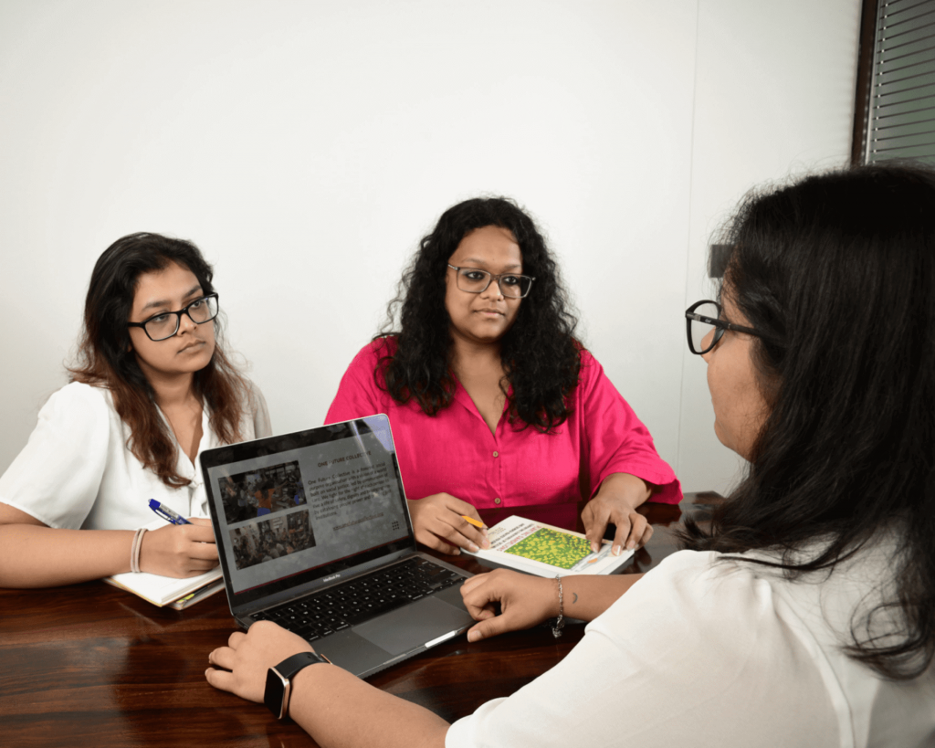 Team members working together