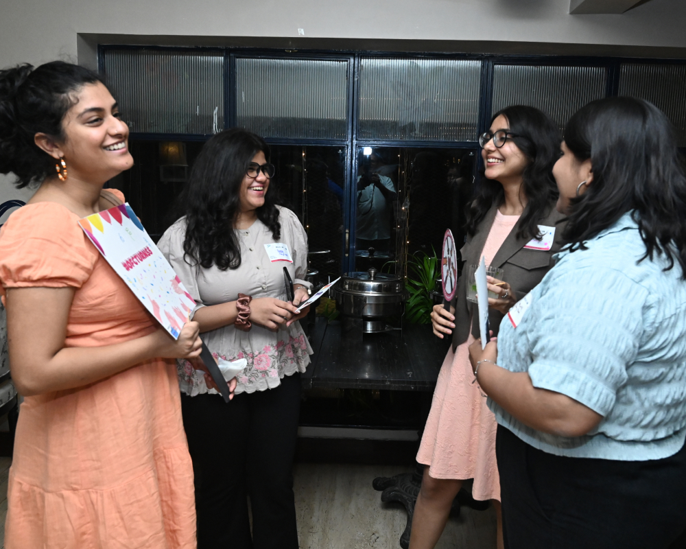 Women members of the team having a good time
